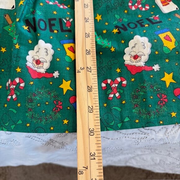 APRON CHRISTMAS  THEME, 2 pockets, long ties that wrap around, cotton Snowman - Picture 3 of 8